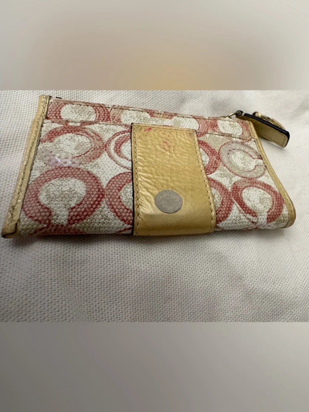 Gold Accent Circle-Pattern Women's Wallet